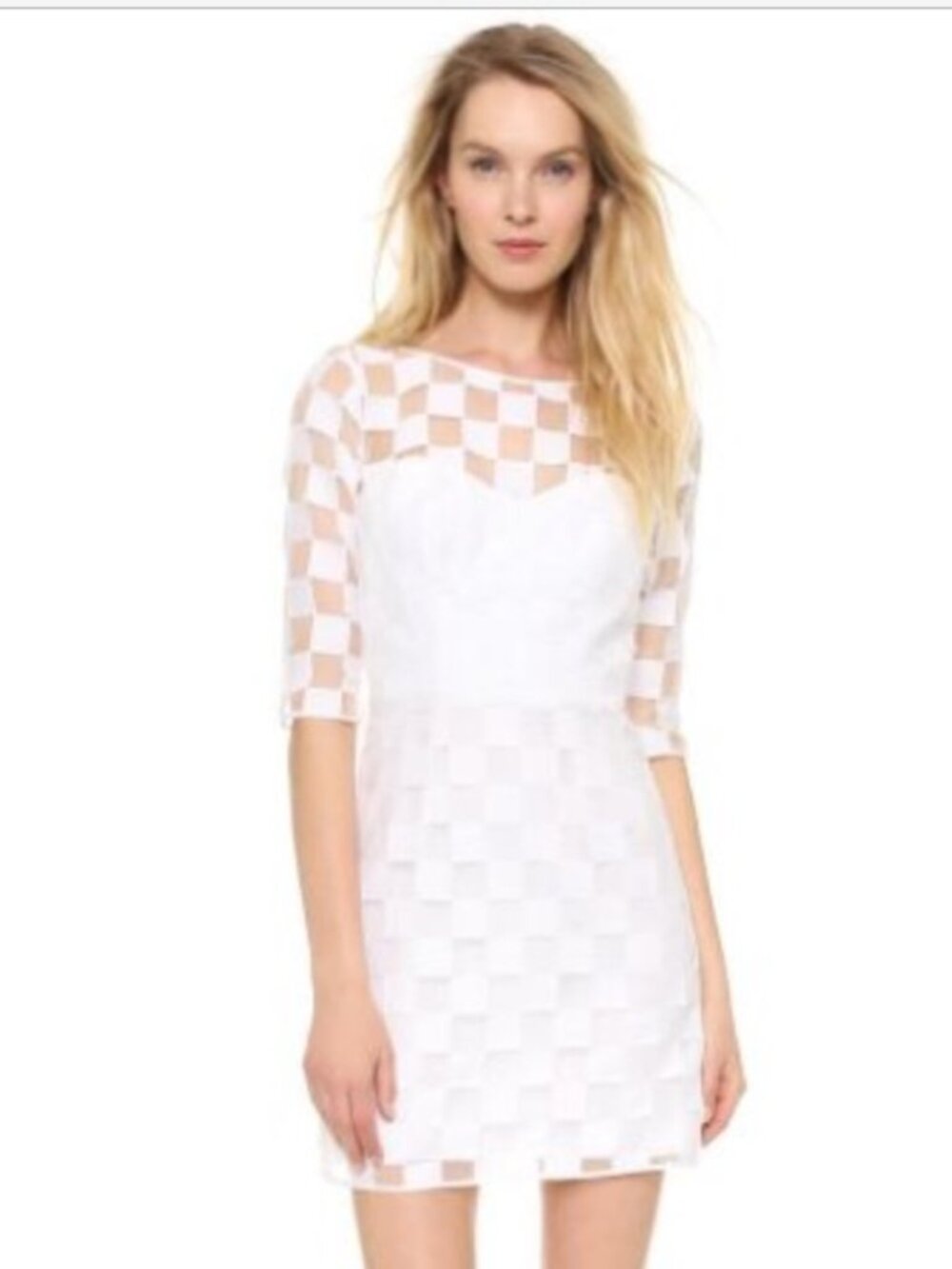 Milly Seamed Bustier Sleeve Dress White Size 4 NWT